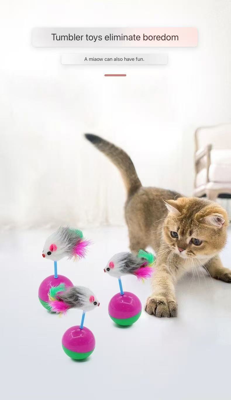 Wobble Plush Mouse Cat Toy – Interactive Roly-Poly Teaser