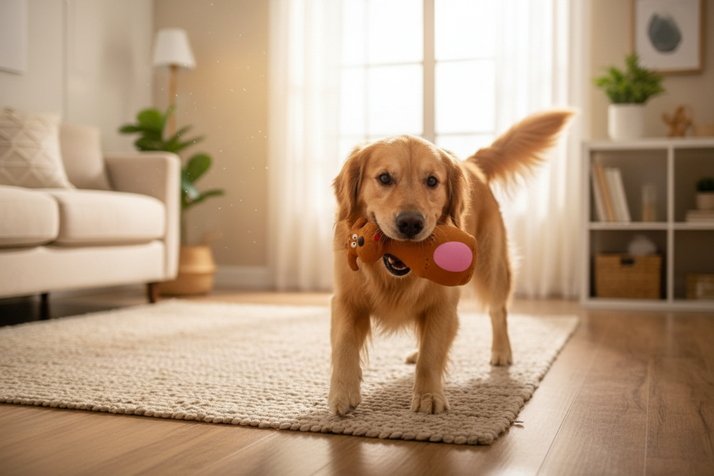 狗狗玩乳胶玩具场景