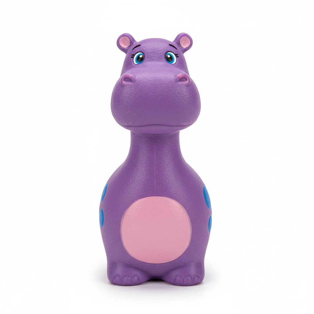 紫色河马乳胶狗玩具