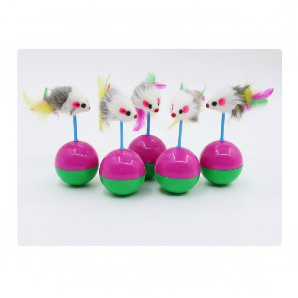 Wobble Plush Mouse Cat Toy – Interactive Roly-Poly Teaser