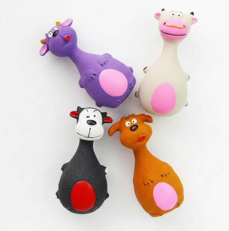 Squeaky Latex Dog Toy – Cute Cartoon Animal Chew Toy for Dogs