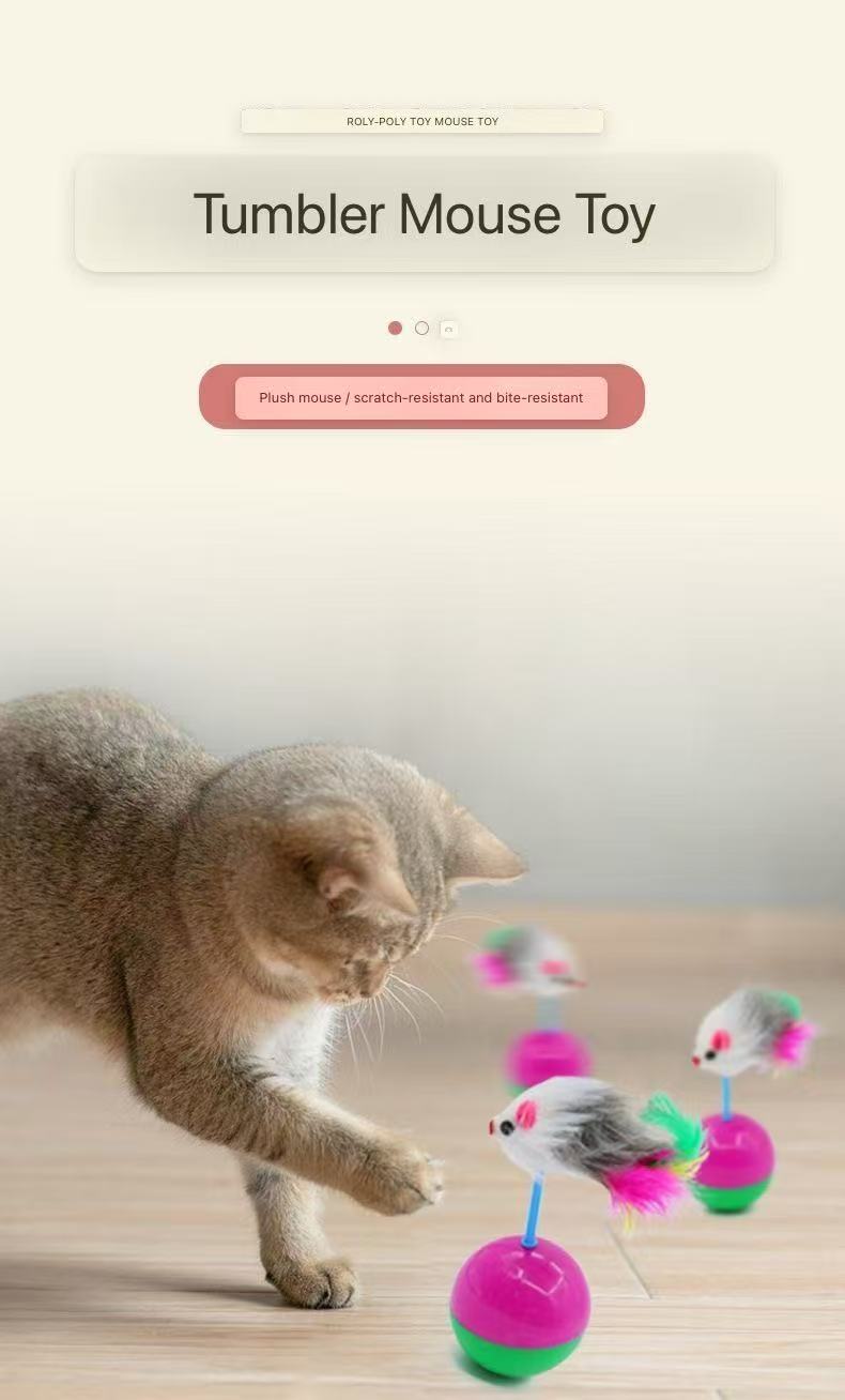 Wobble Plush Mouse Cat Toy – Interactive Roly-Poly Teaser