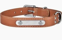 Personalized Engraved Leather Pet Collar – Custom Name & Phone